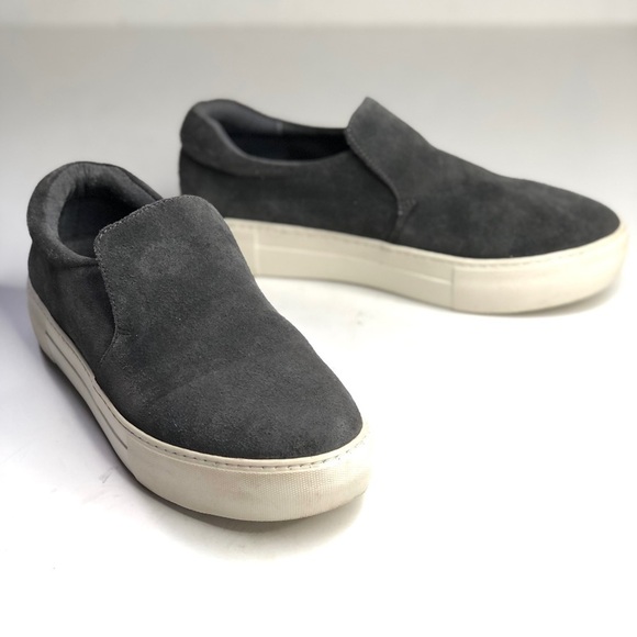 J/Slides Acer grey suede slip on platform sneakers size 8.5 - Picture 1 of 13